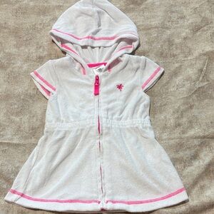 Carter's White and Pink Kids Swim Coverup